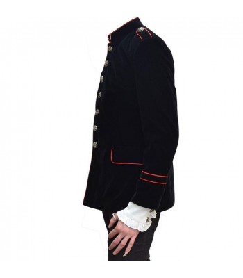 Men Steampunk Military Style Retro Velvet Jacket
